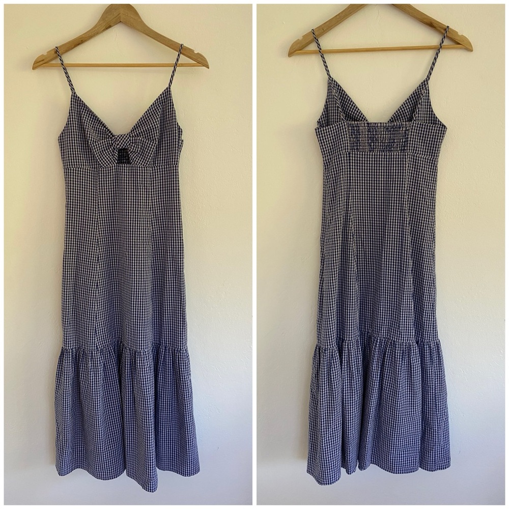 Rails Navy Checkered Midi Dress
